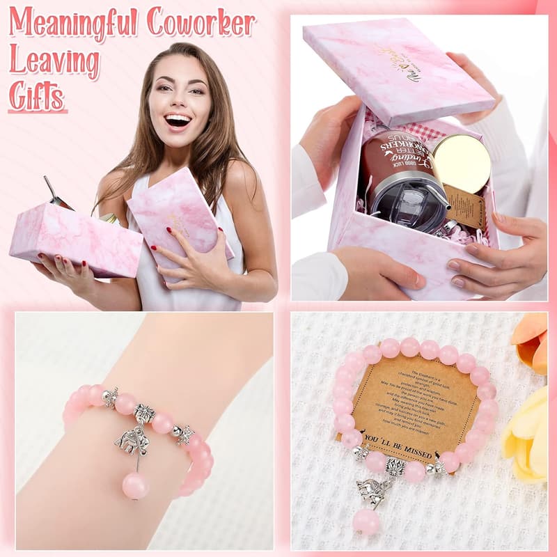 Coworker Farewell Gift Box for Women with Good Luck Charm