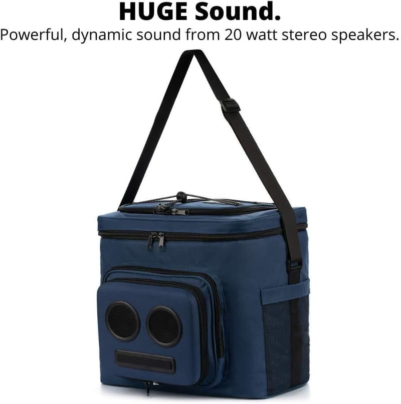 Bluetooth Cooler with 20W Speakers for Parties & Beach (Blue)
