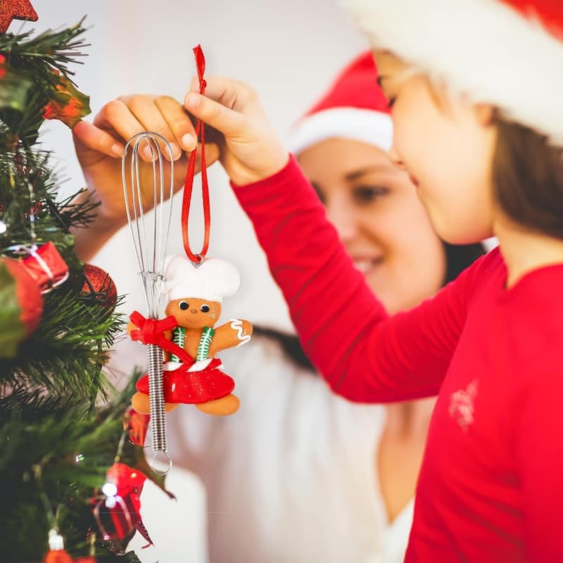Gingerbread Christmas Tree Ornaments & Apron Set for Kids