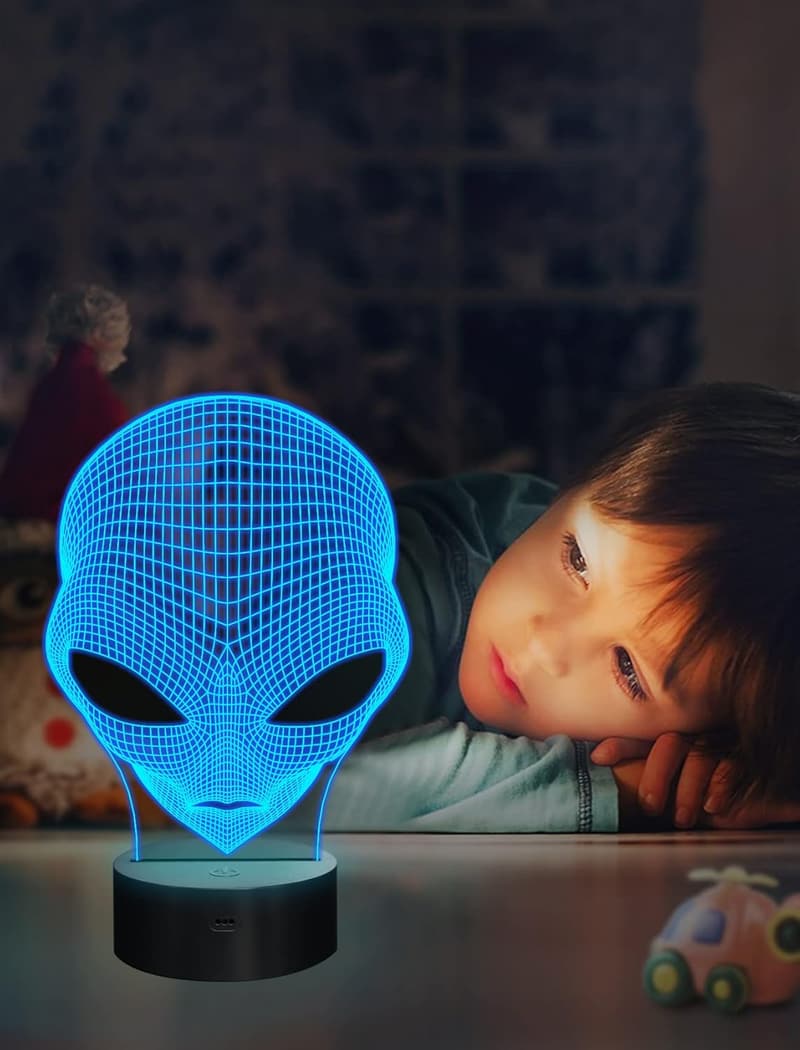 Alien 3D Night Light Lamp with Remote - 16 Color Home Decor