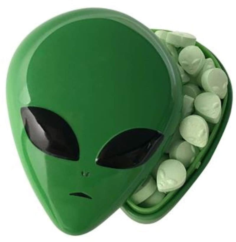 Halloween Alien Head Sours Candy Tin, 1 Ounce