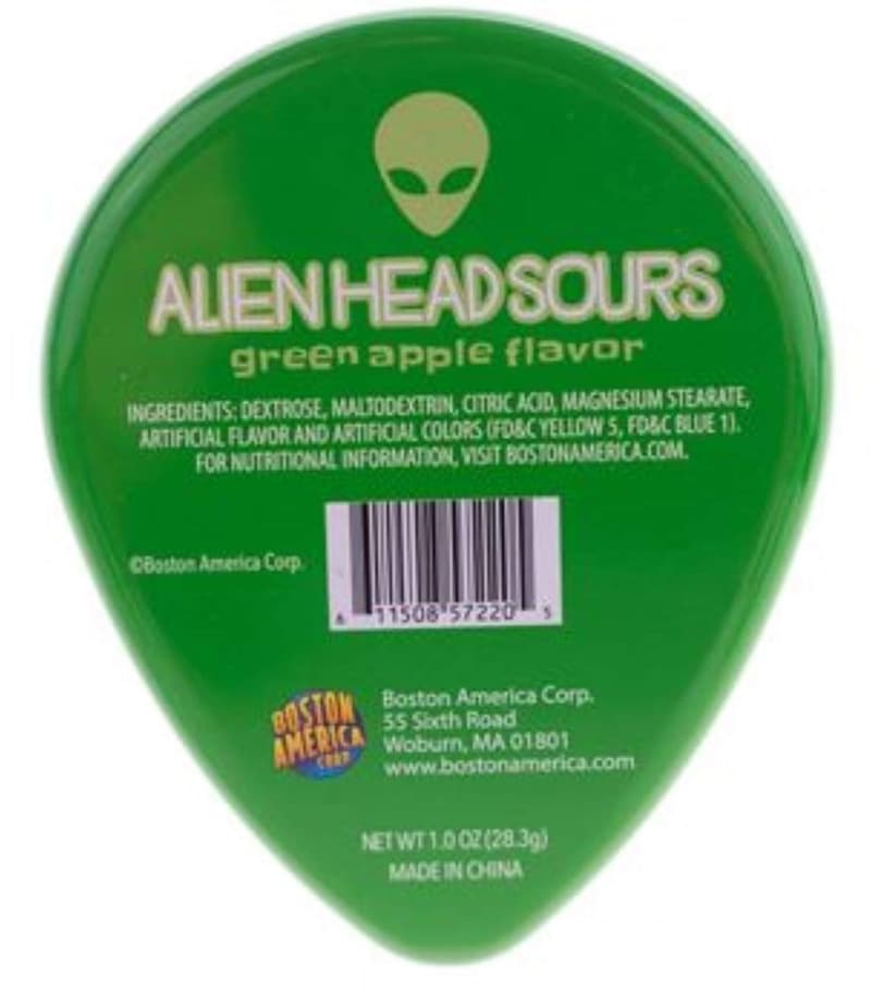 Halloween Alien Head Sours Candy Tin, 1 Ounce