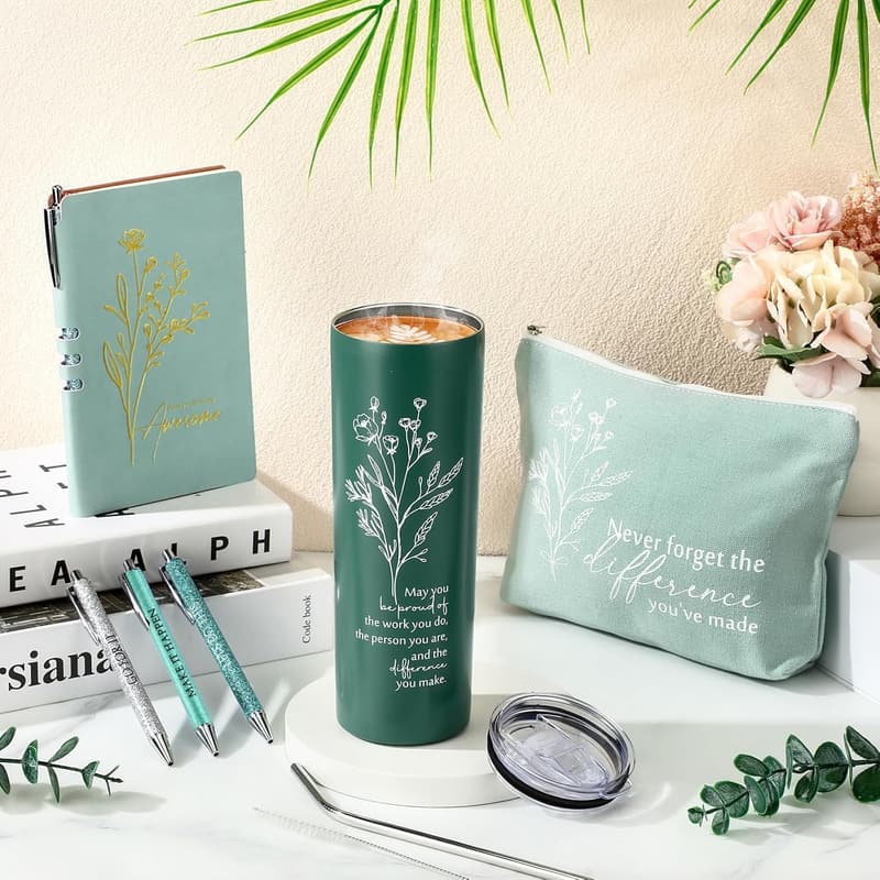 Employee Appreciation Boho Flower Tumbler & Journal Set