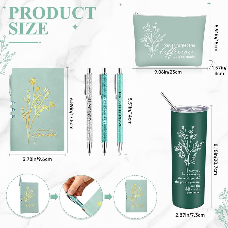 Employee Appreciation Boho Flower Tumbler & Journal Set