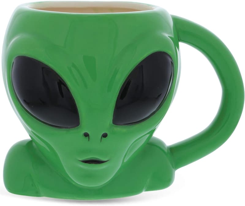 Cool Green Alien Cartoon Mug - 17 Oz Ceramic Coffee Cup