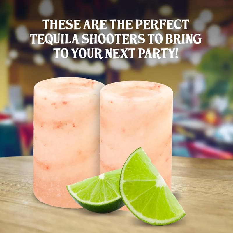 Pink Himalayan Salt Tequila Shot Glasses - 2 Pack