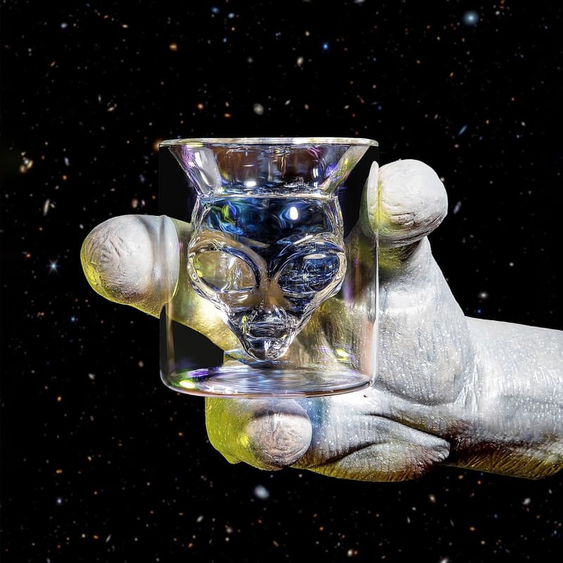 Alien Drinking Glasses Set - 7 oz Double Wall Tumblers for Space Fans