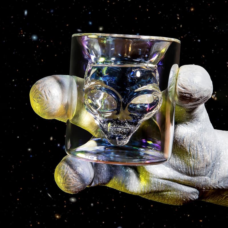 Alien Drinking Glasses Set - 7 oz Double Wall Tumblers for Space Fans