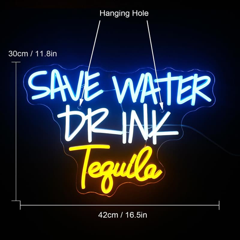 Tequila Neon Sign - LED Wall Decor for Bars & Parties