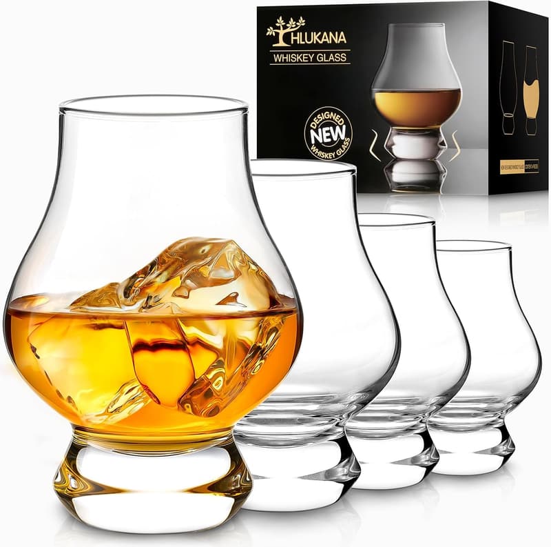 Whiskey Glass Set of 4 - Tasting Glasses for Spirits