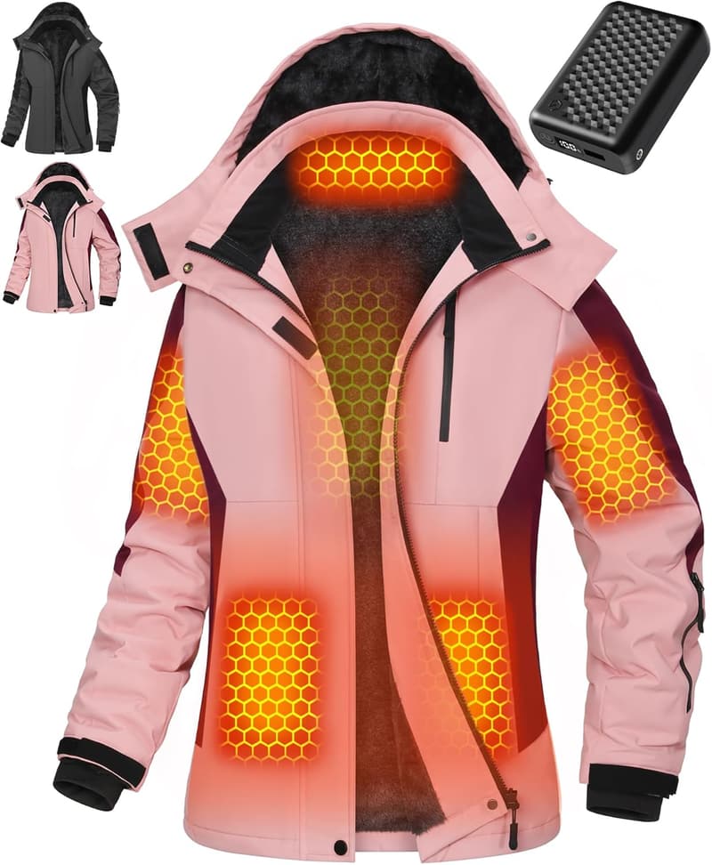 12V Graphene Heated Jacket for Women - 18400mAh Fast Charge