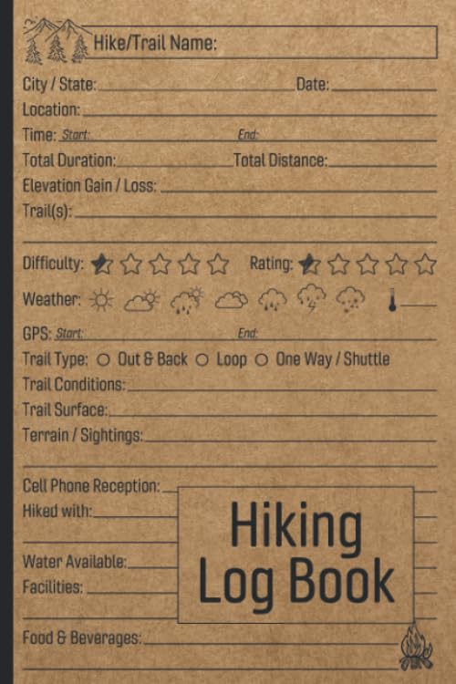 Hiking Log Book: Adventure Journal for Hikers and Travelers