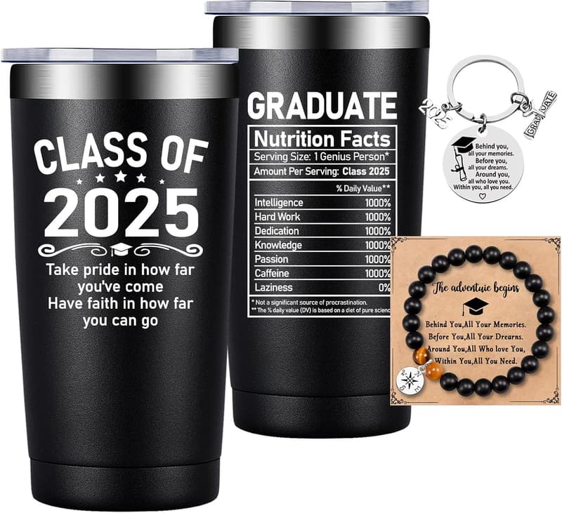 2025 Graduation Tumbler Cup for Him - Congratulations Gift