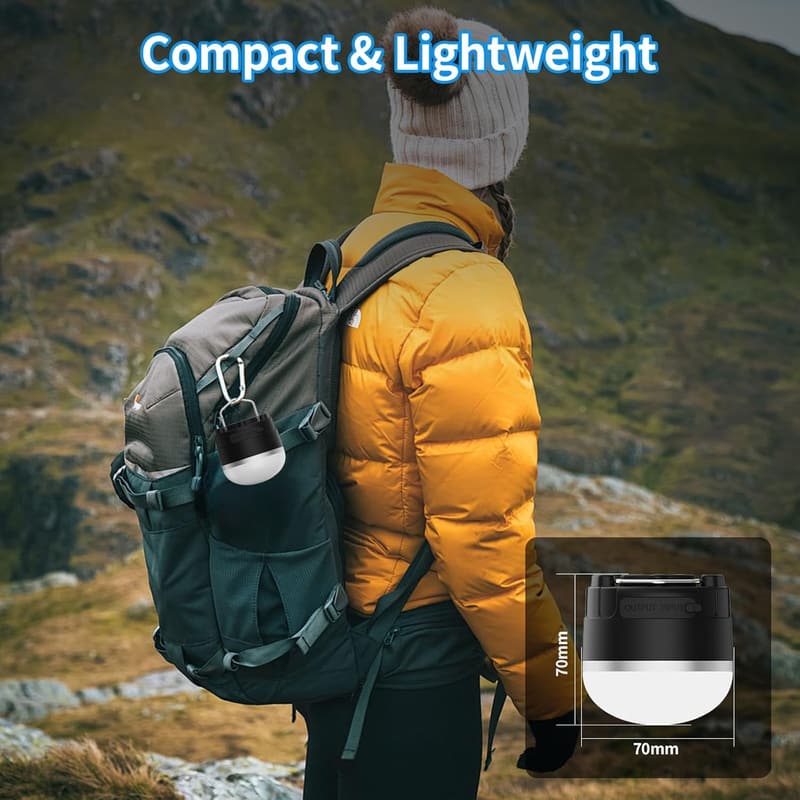 Portable Rechargeable LED Camping Lantern - 1000LM, Waterproof