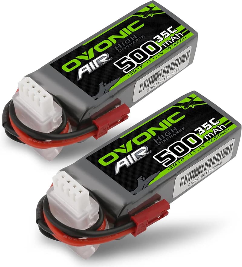 35C 500mAh 11.1V Lipo Battery for RC Drones (2-Pack)