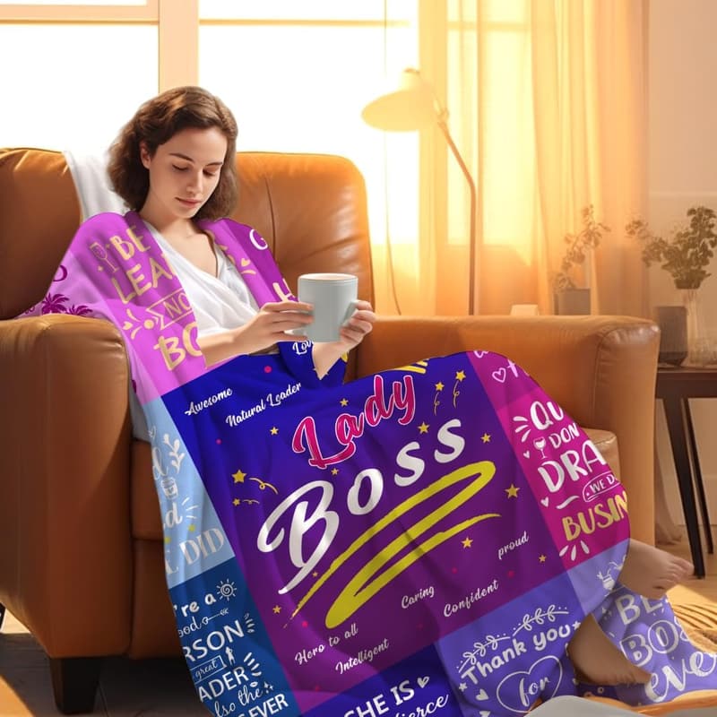 Boss Retirement Throw Blanket - Appreciation Gift for Women