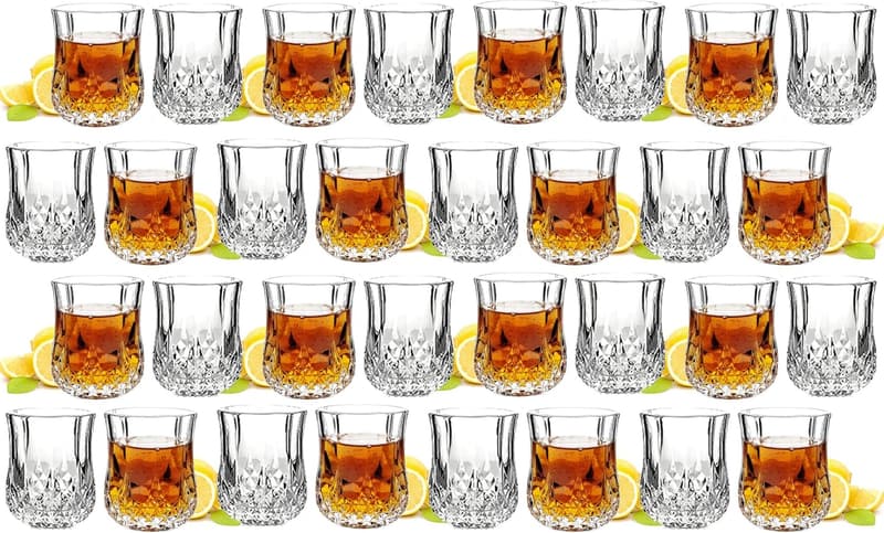 Heavy Base Crystal Shot Glasses Set (32) - 1.7 oz Tequila Glasses