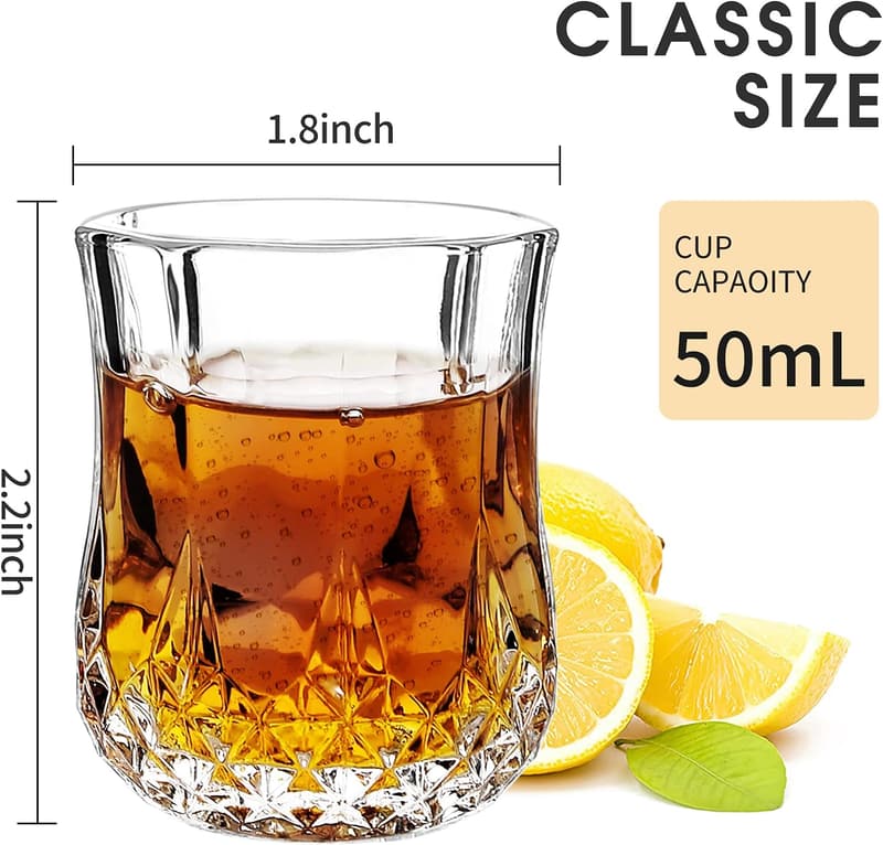 Heavy Base Crystal Shot Glasses Set (32) - 1.7 oz Tequila Glasses