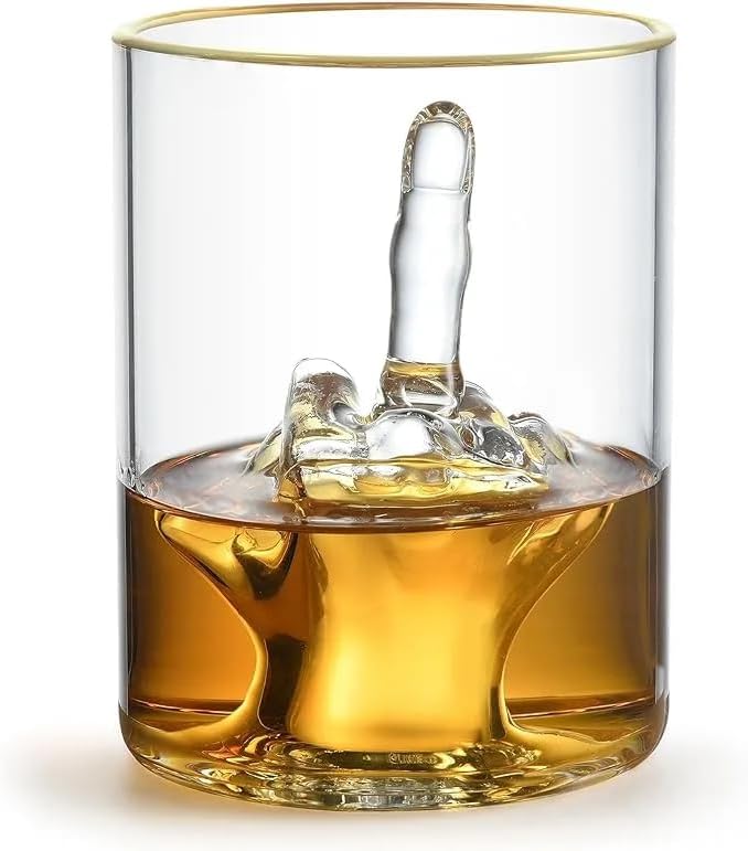 Funny Whiskey Glass with Gold Rim – Perfect Gag Gift for Men