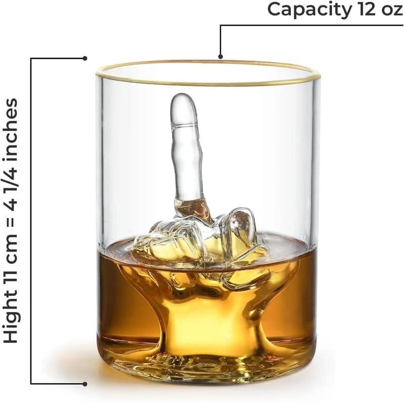 Funny Whiskey Glass with Gold Rim – Perfect Gag Gift for Men
