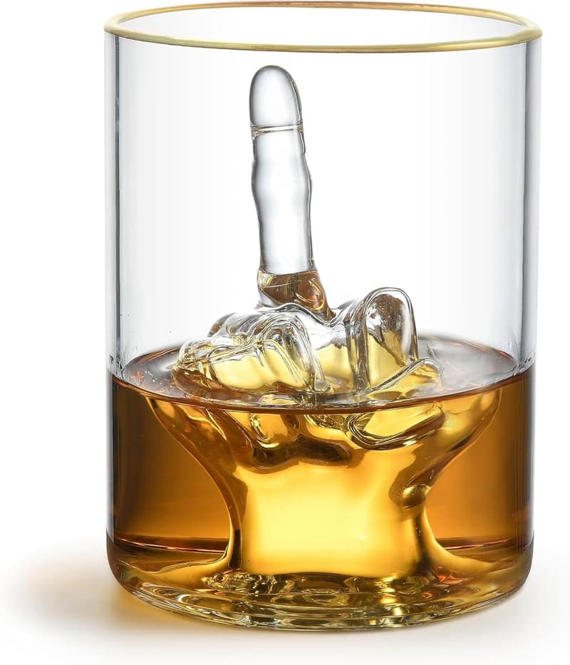 Funny Whiskey Glass with Gold Rim – Perfect Gag Gift for Men