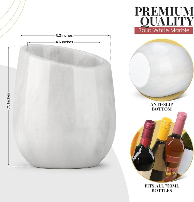 Marble Wine Chiller Bucket – 750ml Cooler with Gift Box