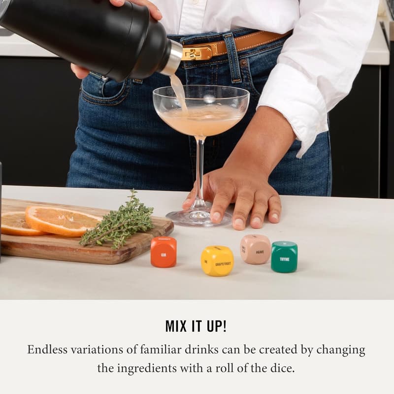 Craft Cocktail Mixology Dice Set with Recipe Booklet - 9 Dice