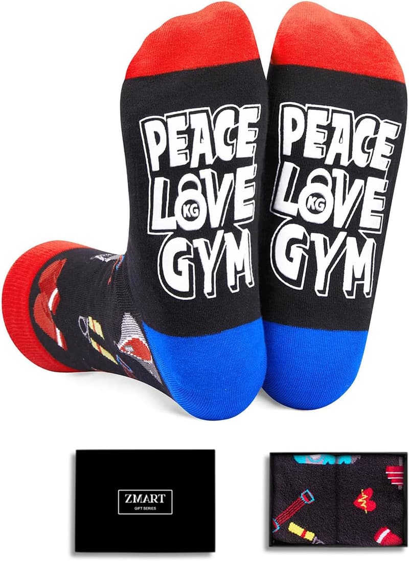 Funny Gym Socks for Men and Women - Weed & Yoga Theme