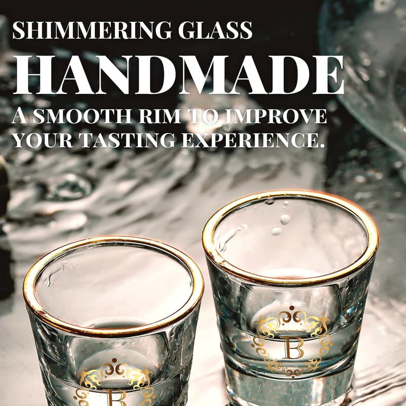 Custom Shot Glass Set for Vodka & Whiskey Lovers, Initial A