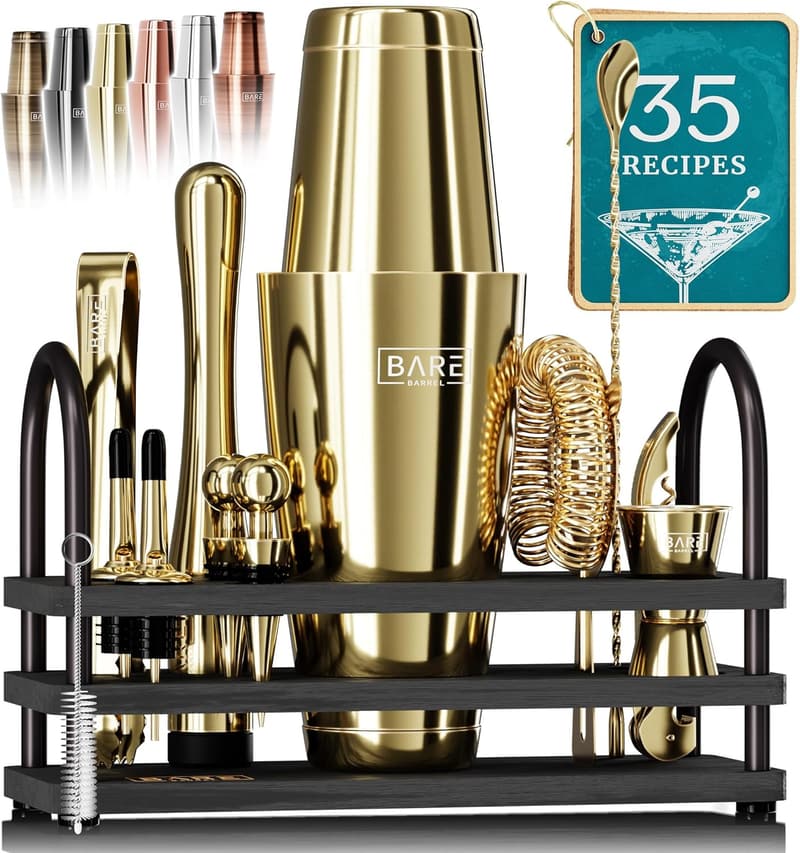 14-Piece Mixology Bartender Kit with 35 Recipes - Home Bar Set