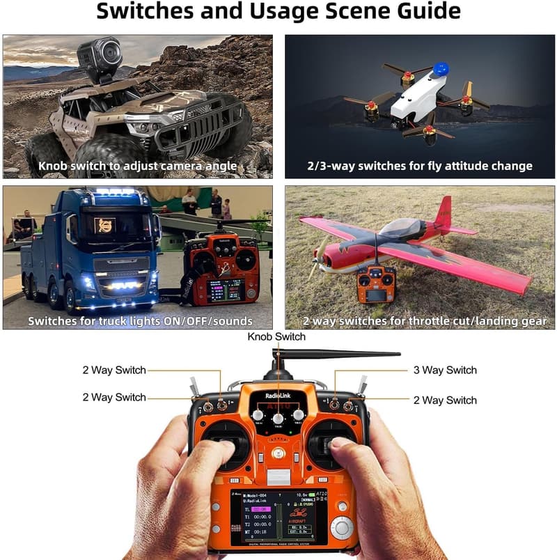 Radiolink AT10II 12-Channel RC Transmitter with Receiver R12DS