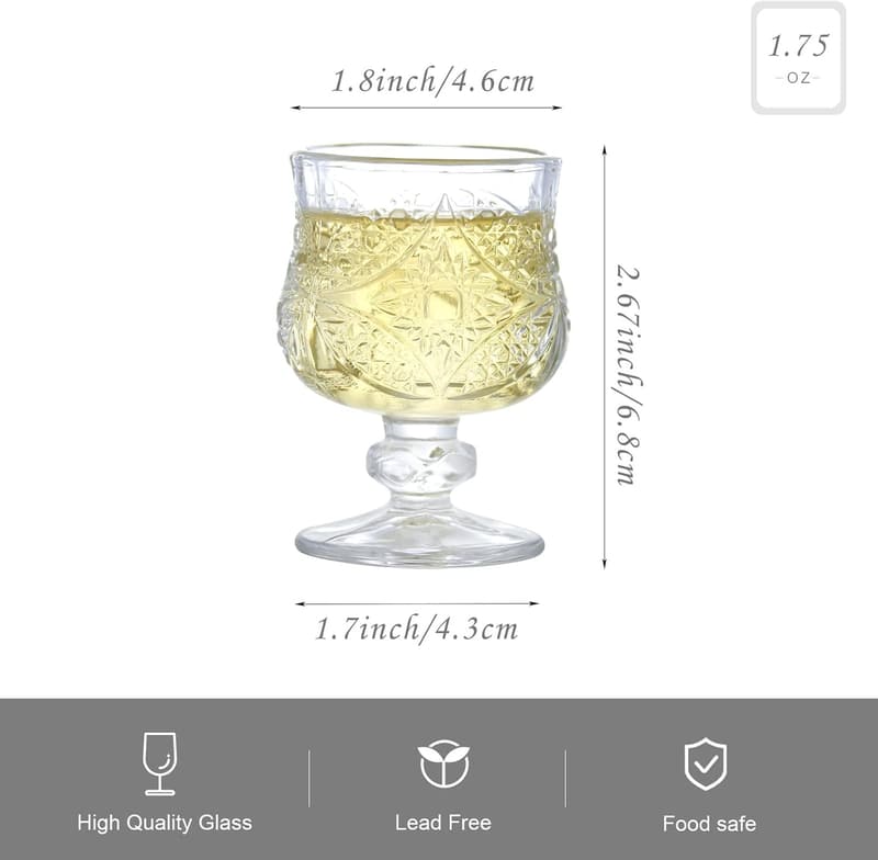 Set of 48 Stemmed Shot Glasses, 1.7oz / 50ml