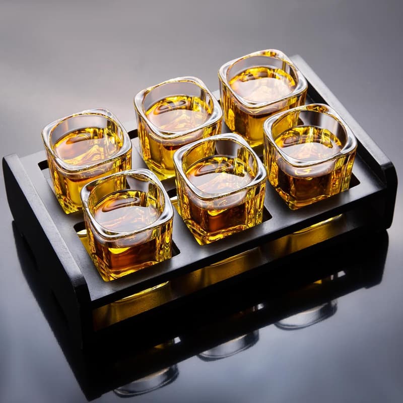 Father's Day 6-Pack Tequila Shot Glass Set with Holder