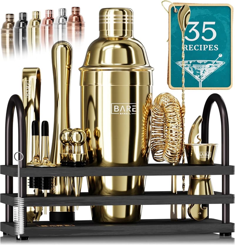 14-Piece Mixology Bartender Kit with Recipe Cards
