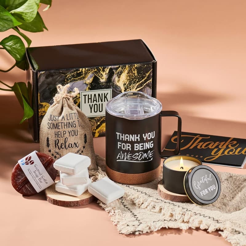 Employee Appreciation Spa Gift Basket with Thank You Cards