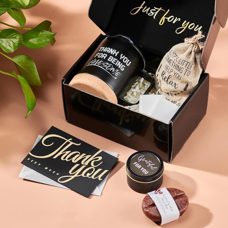 Employee Appreciation Spa Gift Basket with Thank You Cards