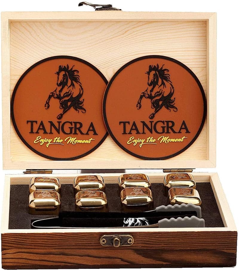 Whiskey Stones Gift Set - 8 Reusable Chilling Rocks in Box for Men