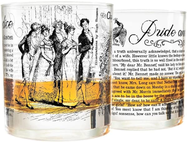 Pride and Prejudice Whiskey Glasses Set of 2 - Literature Gifts