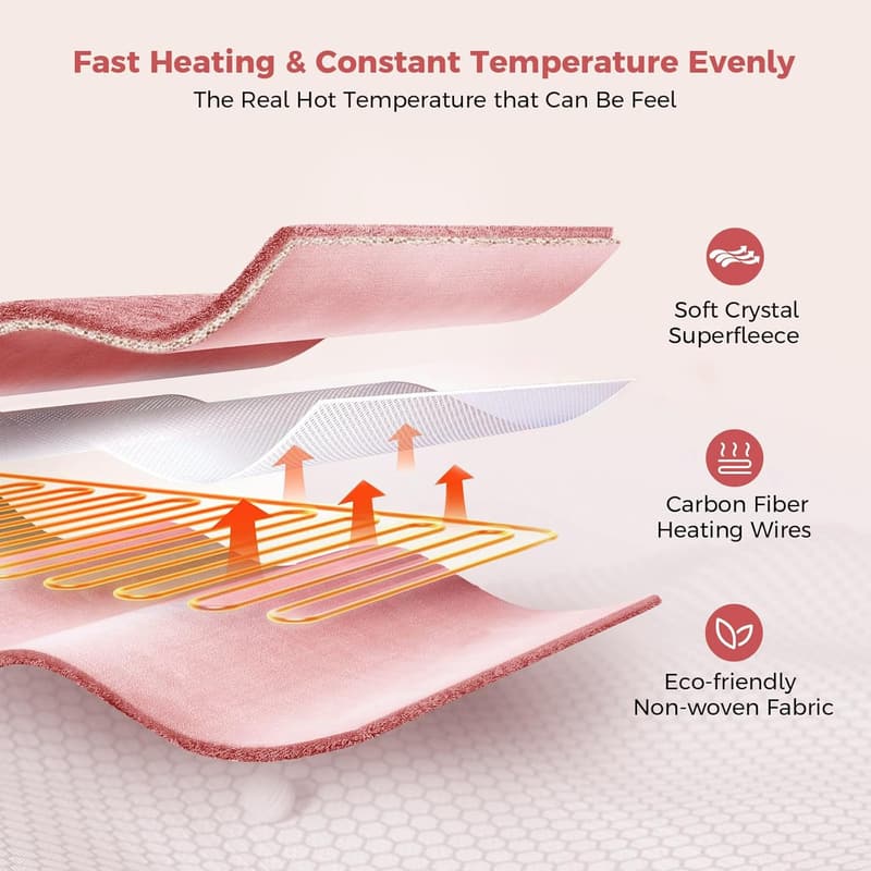 Mother's Day Heating Pad for Neck & Shoulder Pain Relief, Pink 17