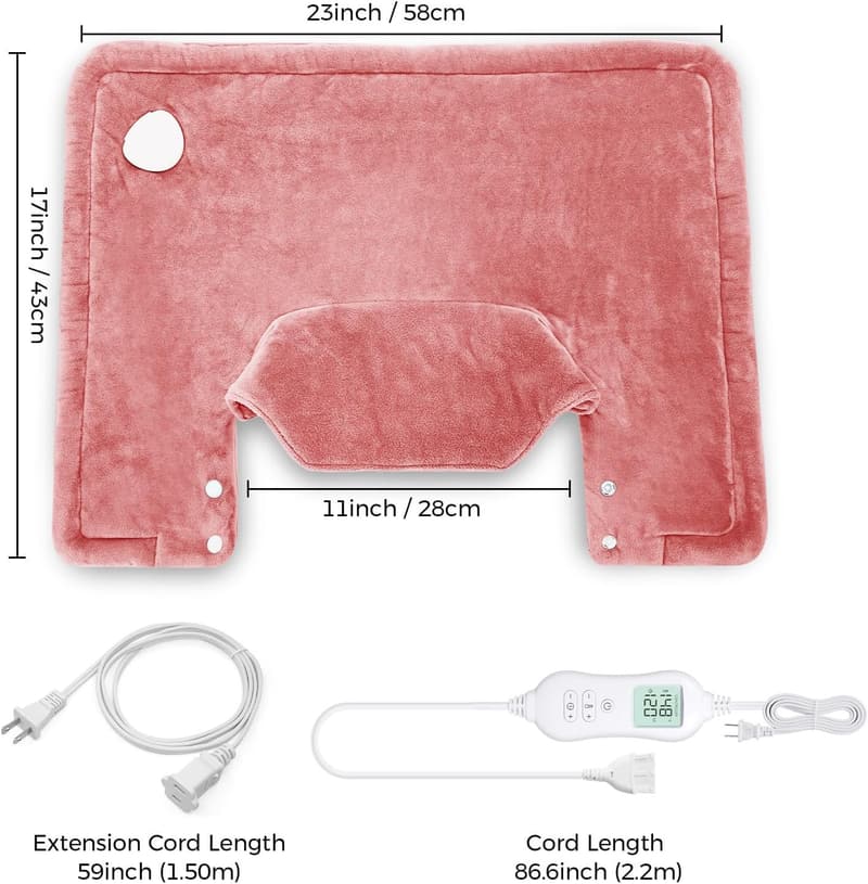 Mother's Day Heating Pad for Neck & Shoulder Pain Relief, Pink 17