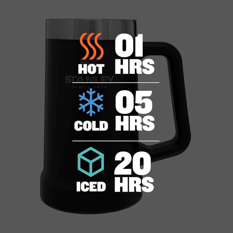 Insulated Stainless Steel Beer Stein - 24 oz Party Mug