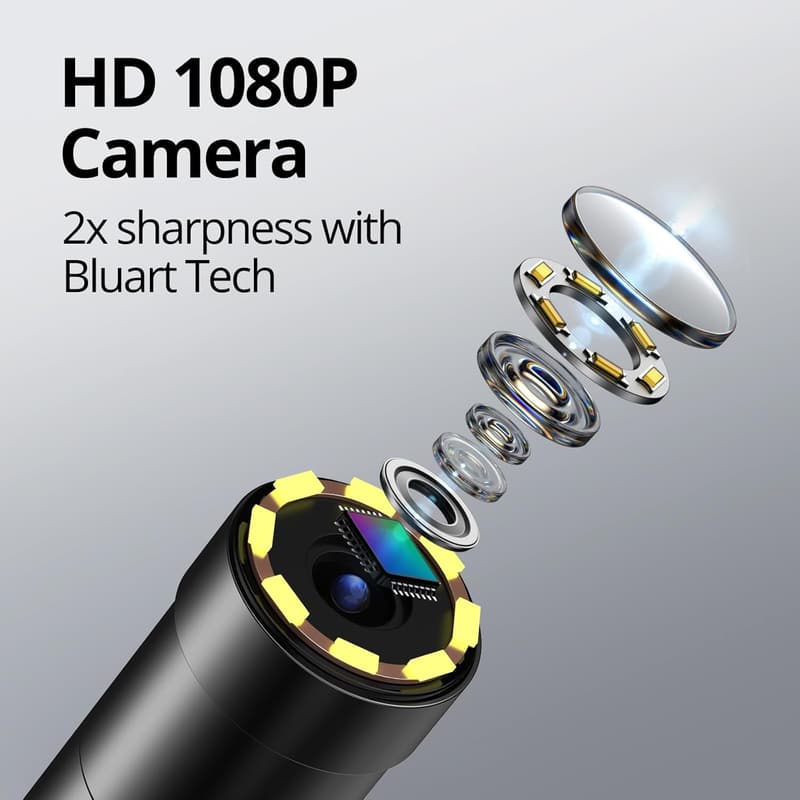 1080P HD Endoscope Camera with 2X Zoom & Waterproof Design