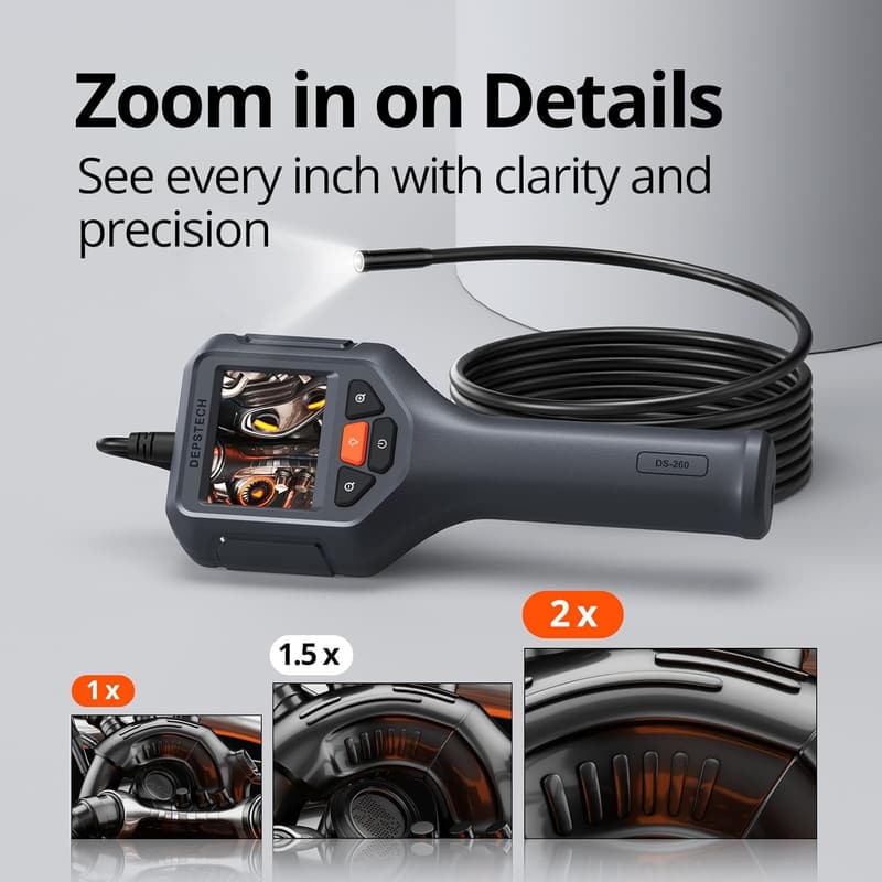 1080P HD Endoscope Camera with 2X Zoom & Waterproof Design
