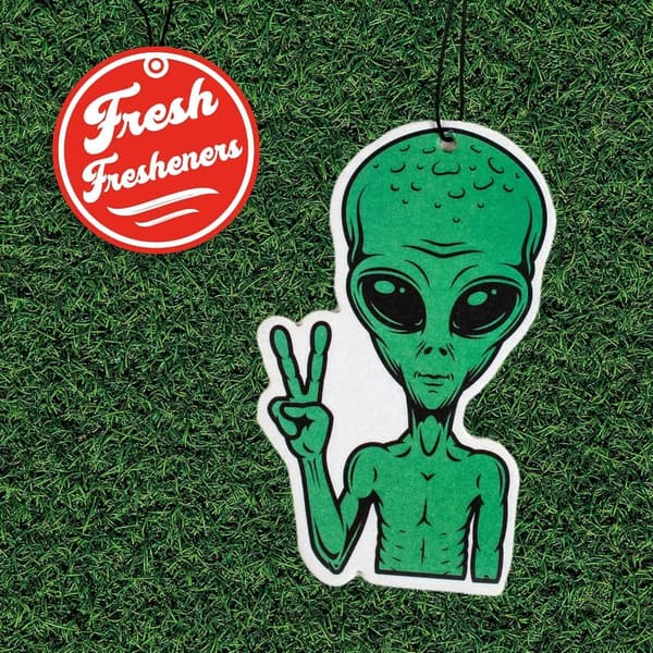 Essential Oil Peace Sign Alien Car Air Freshener Set (4-Pack)