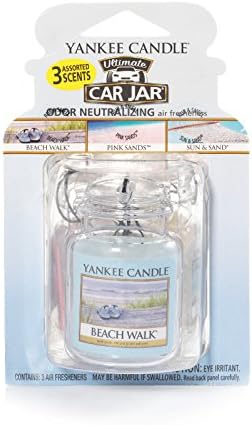 Yankee Candle 3-Pack Car Jar® Fresheners - Beach Walk, Pink Sands, Sun & Sand