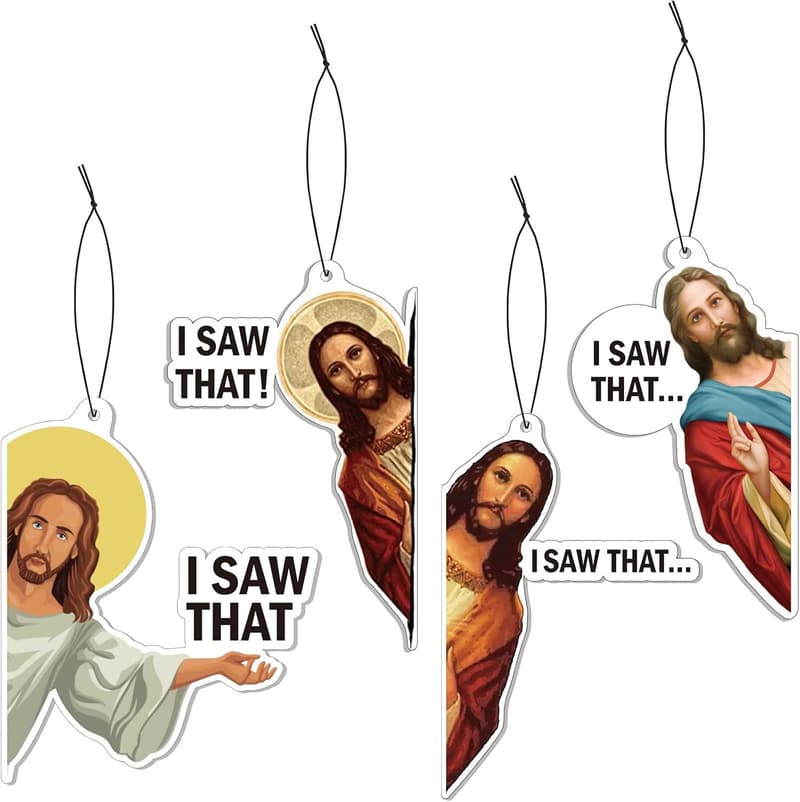 Funny Jesus Car Air Fresheners - 8 Pack for Men & Women