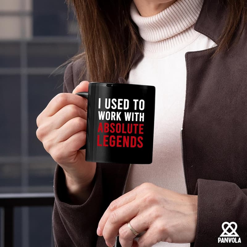 Retirement Gift: Ceramic Coffee Mug for Colleague (11 oz, Black)