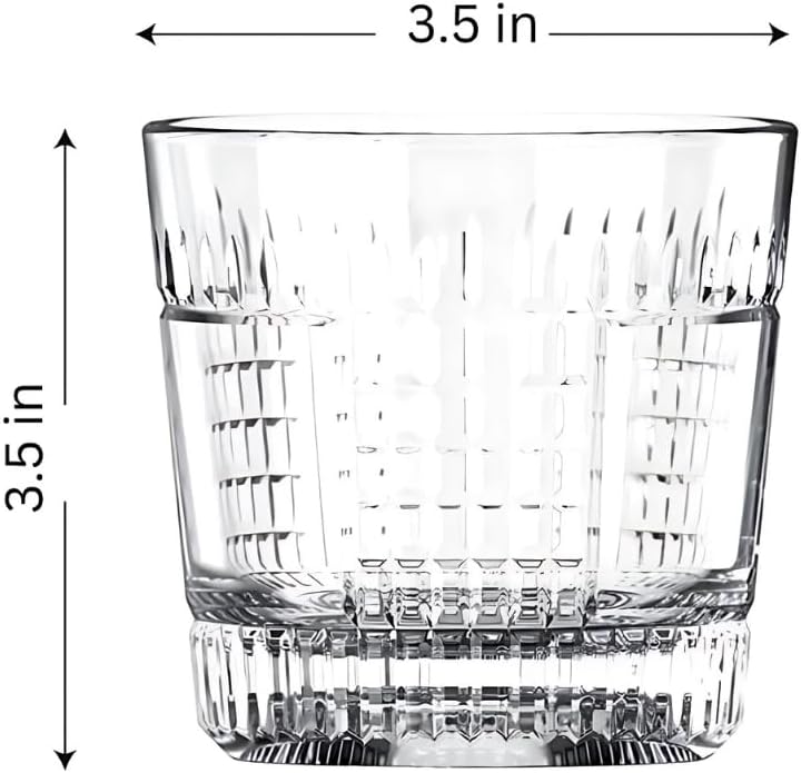 Old Fashioned Whiskey Glasses Set - 12oz Lead-Free Crystal, 6pcs