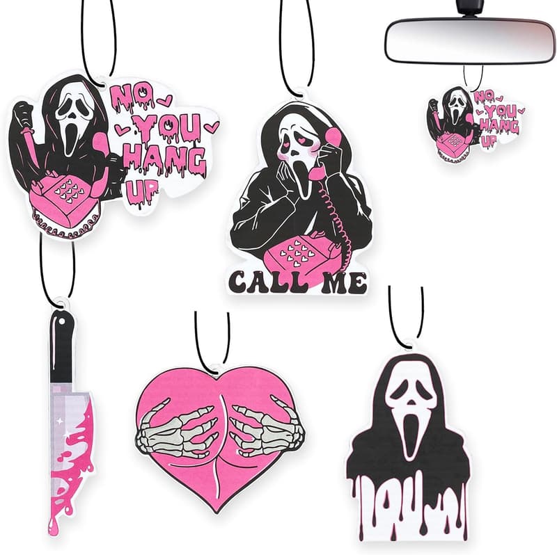 Cute Pink Ghost Car Air Fresheners - Anime Hanging Scents (5Pcs)