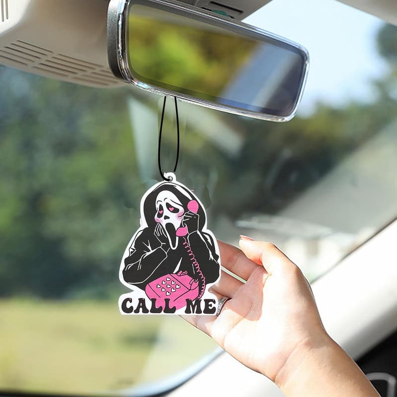 Cute Pink Ghost Car Air Fresheners - Anime Hanging Scents (5Pcs)